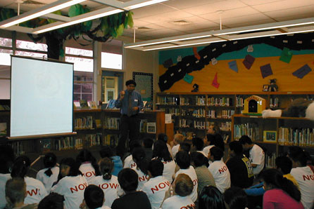 Nathan Wong visits Taft Elementary School